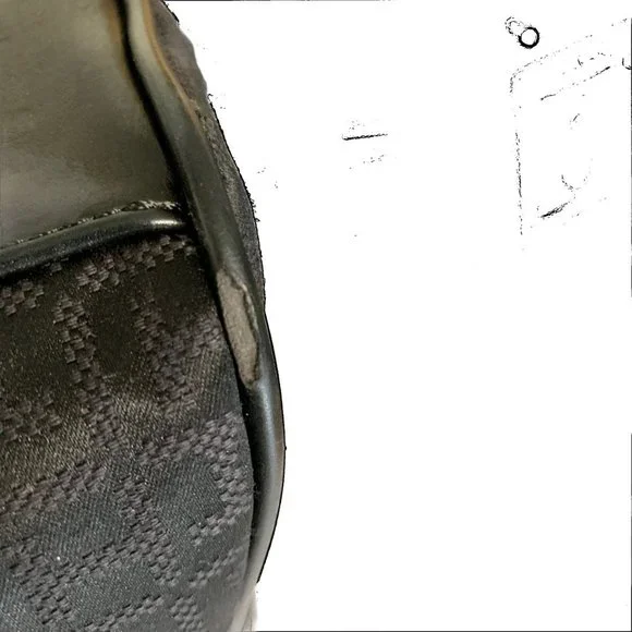 Tommy Hilfiger, Large, Black, T H Motif, Cloth Tote, Chain Handle - Picture 13 of 16